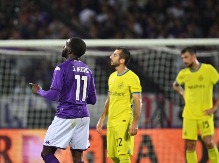 Fiorentina-Inter, immagine del momentaneo pareggio di Ikoné: tanto lavoro da fare per i nerazzurri in difesa (LaPresse) 24 ottobre 2022 zonainter.it